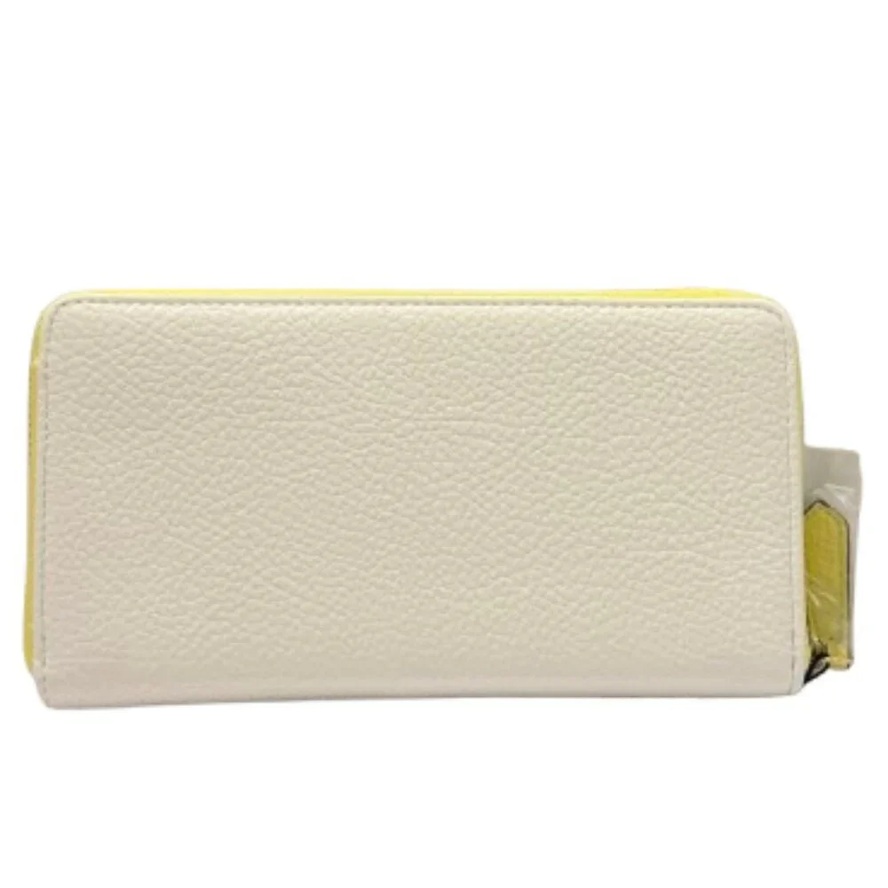 NWT Vanessa Williams White Wallet with Yellow trim